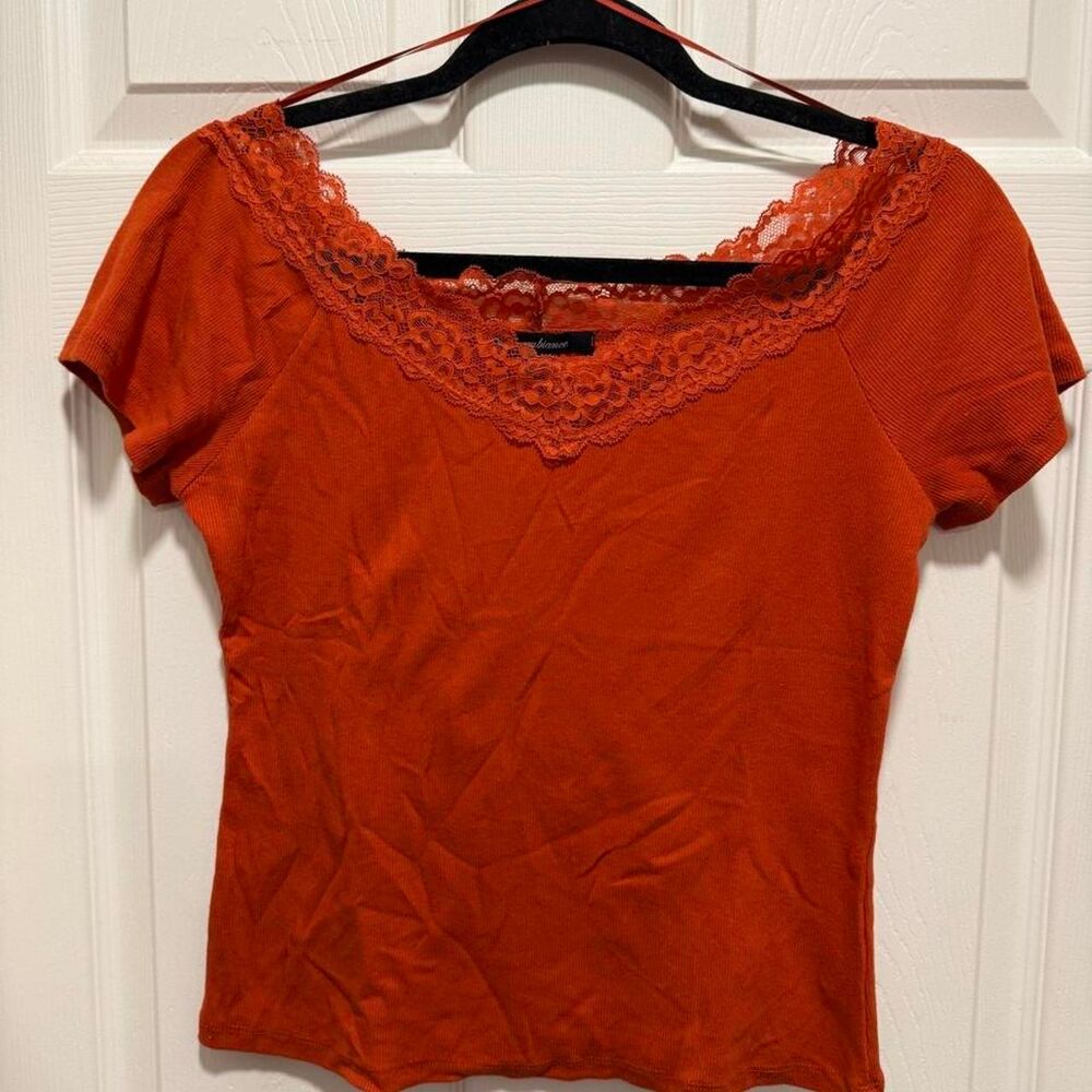 Orange Lace Top